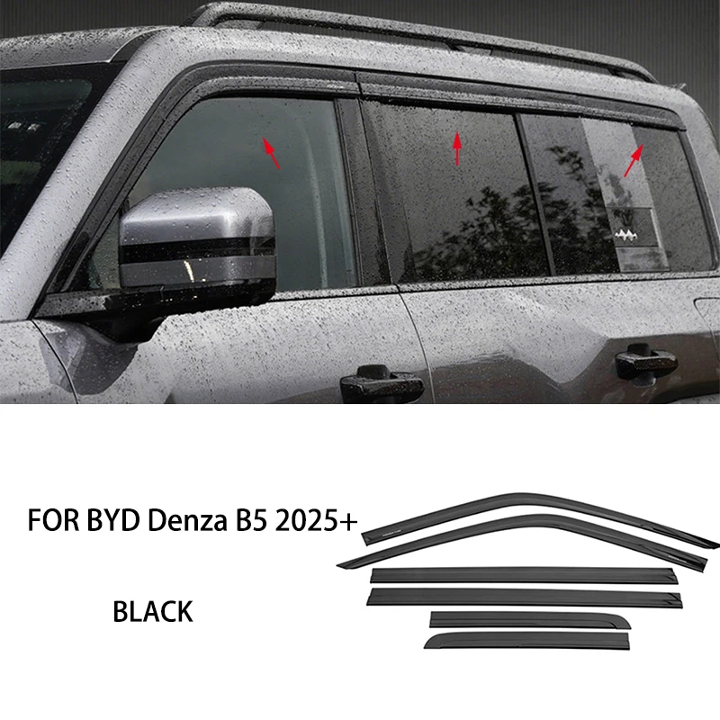 

Car accessories FIT FOR BYD Denza B5 2025+ ABS waterproof Door Window Visor Vent Shades Sun Rain Guard