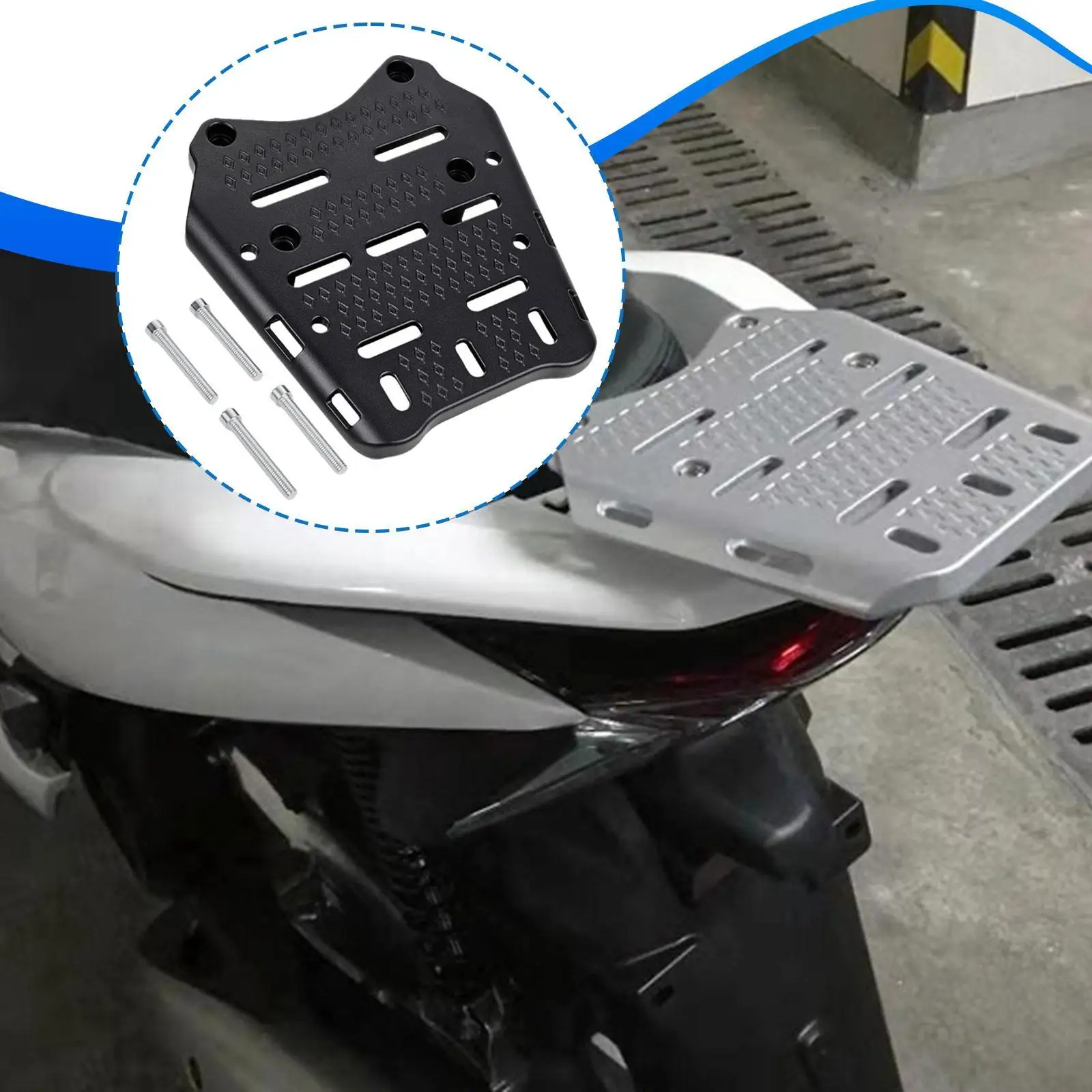 

Motorcycle Rear Luggage Rack Stable Aluminum Alloy Multiuse Accessories Cargo Shelf for Honda Pcx150 2014-2023 Replacements