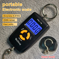 New 45kg/10g Portable Hanging Scale LCD Digital Luggage Suitcase Scale Handled Travel Baggage Bag Fish Weighting Hook Scales