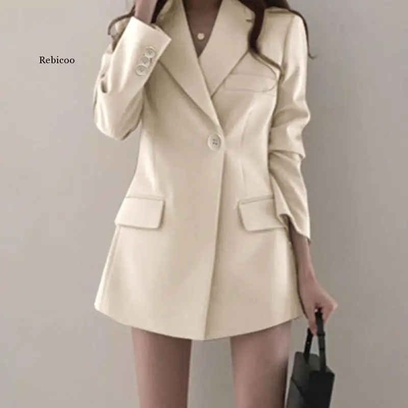 2022 Suit Jacket Female Spring Summer Solid Color Korean Version Design British Style Lady Women Crop Blazer Fashion