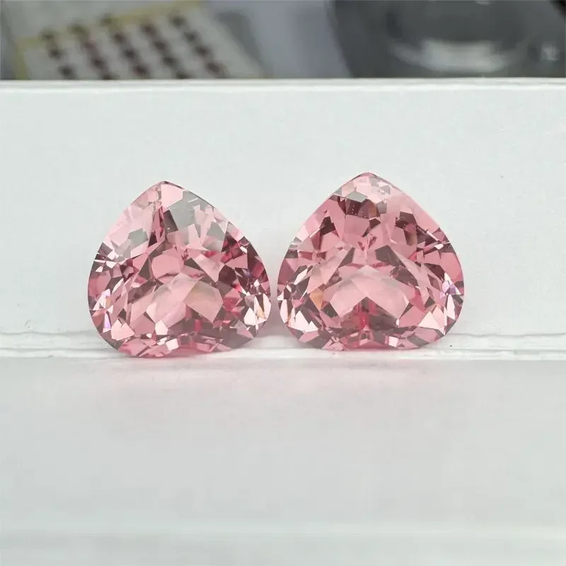 

Lab Grown Sapphire Sunrise Pink Color Heart Cut Top Quality Gemstone Bead for Diy Jewelry Making Material Selectable Certificate