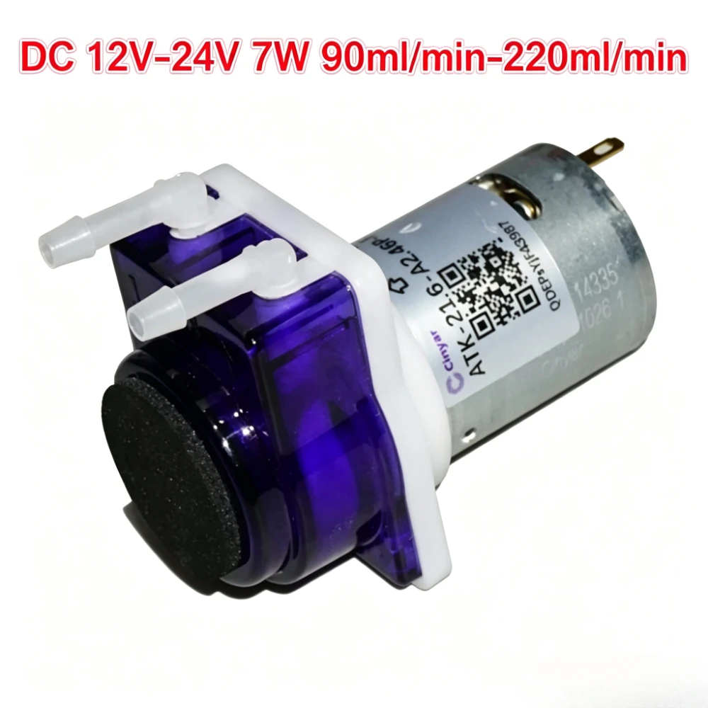 DC 12V 18V 24V 7W Micro Peristaltic Water Self-Priming Dosing Pump Reversible Forward/Reverse Tube Lab Analytic