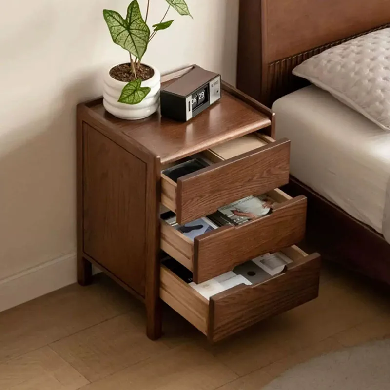 Simple Wood Bedside Table Bedroom Coffee Decor Corner Storage Cabinets Nightstand Drawers Nordic Criado Mudo Salon Furniture