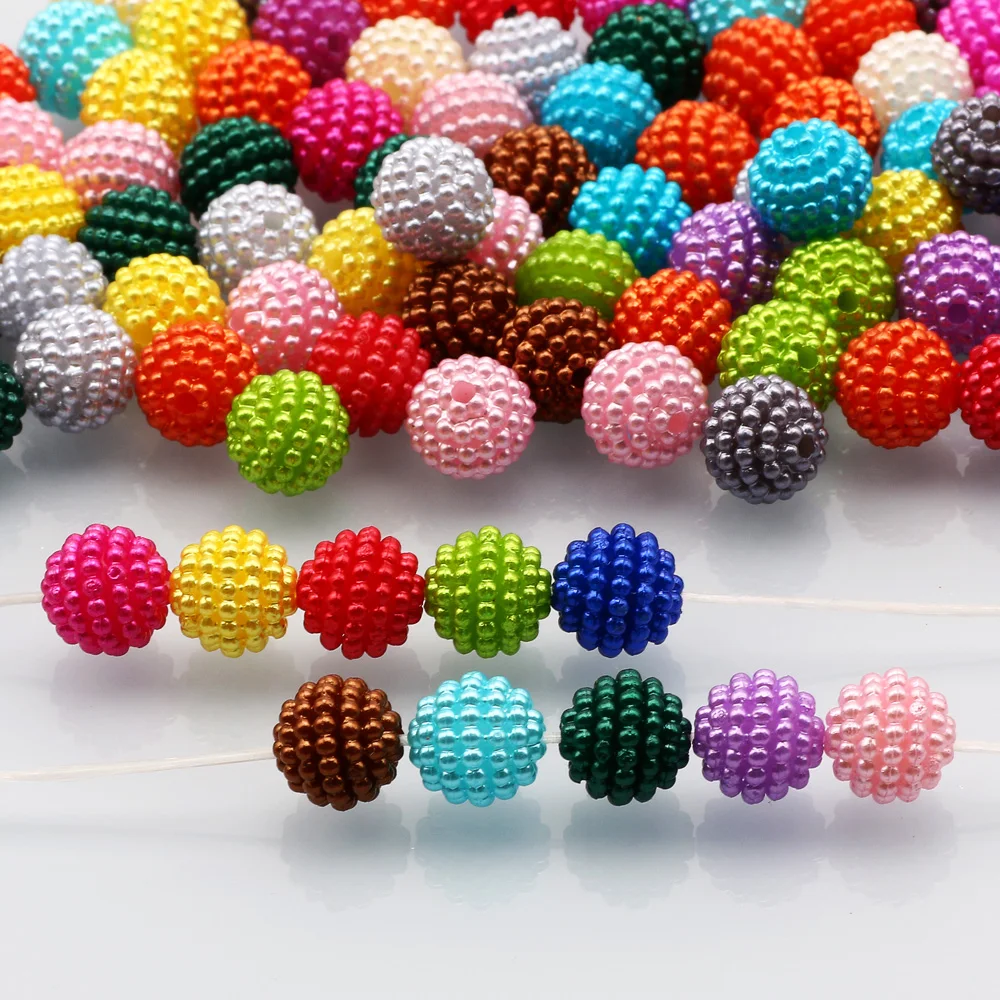 Round Balls Acrylic Beads 10mm Colorful Bayberry Beads For Jewelry Making Diy Beads Necklace Bracelet Women Earrings Accessories