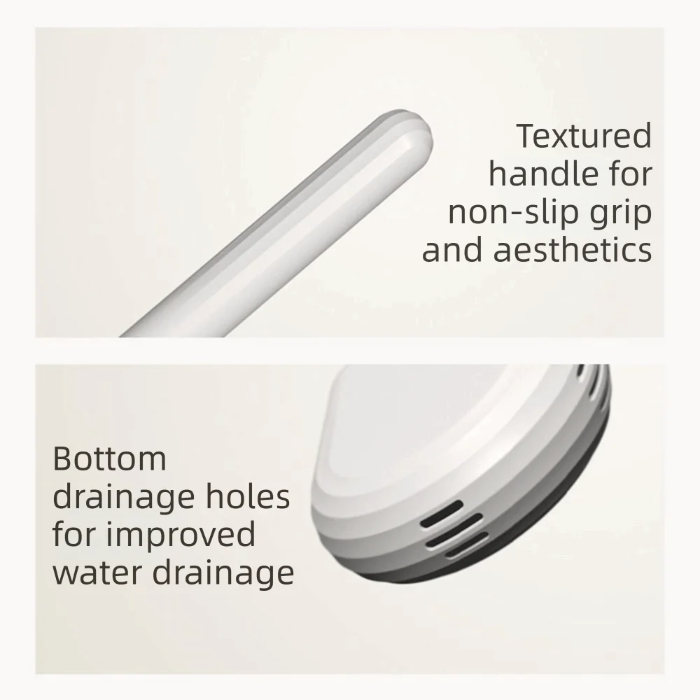 

Wall Mounted Toilet Cleaner Brush Set Long Handle Water Leak Proof Bathroom Brush Flexible Head Durable Bathroom Artifact