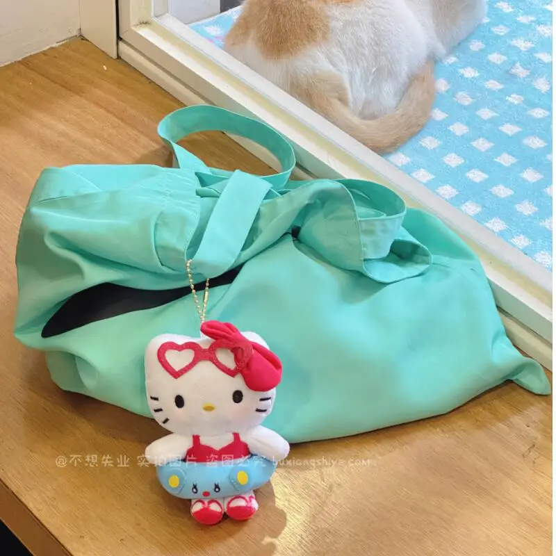 Sanrio Hello Kitty Cartoon Swimming Ring Bag Pendant Clothes Accessories Student Backpack Zipper Decoration Girl's Birthday Gift
