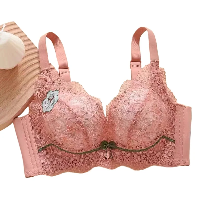 

KUCLUT Women's Plus Size Wire Free Bras Push Up for Small Chest Floral Lace Padded Bralette Sexy Lift Enhancer Side Coverage