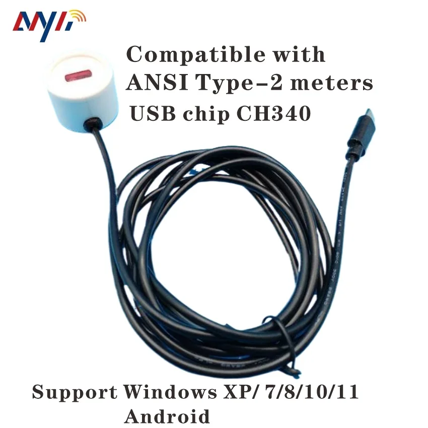 Type C USB ANSI IR Infrared Universal Optical Probe for ANSI C12.18 Type 2 Standard Meters Data Reading