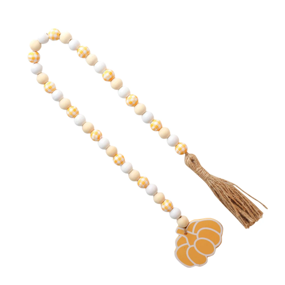

Fall Garland Pumpkin Bead String Rustic Decor Thanksgiving Pendant Decorations Orange Wood Beads