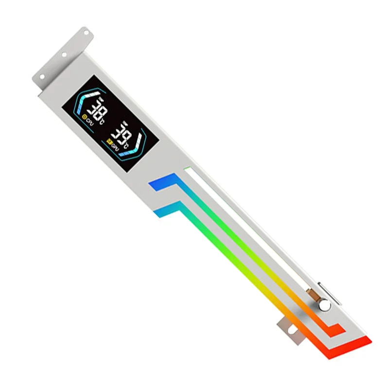 A76F-Soporte de tarjeta gráfica con pantalla de temperatura ARGB 5V 3PIN Soporte VGA para tarjeta gráfica de computadora