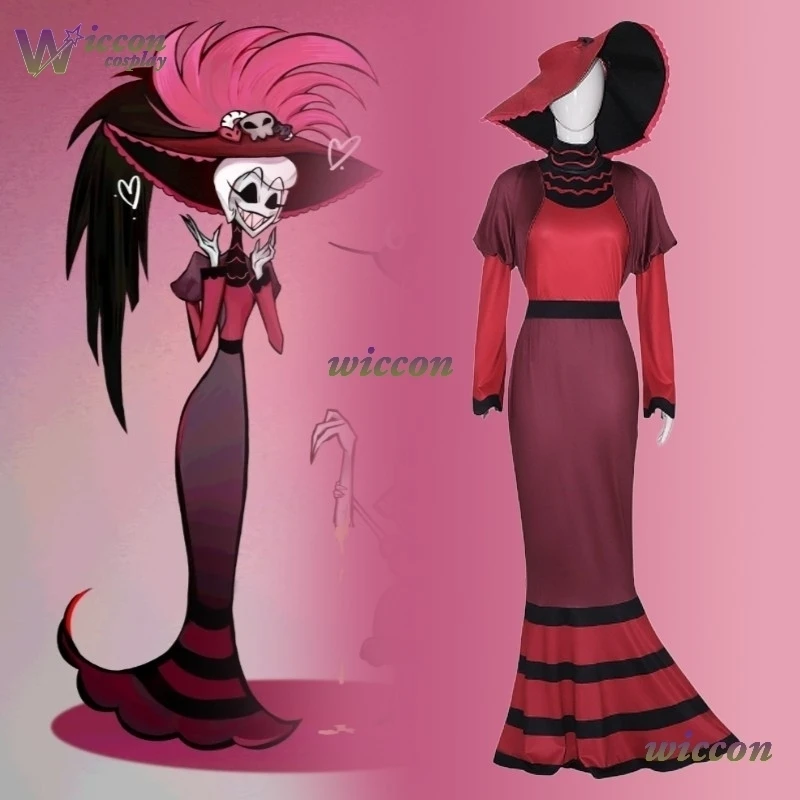 

Rosie Косплей Фантазия Костюм Hasbin Мультфильм Отель Маскировка Для Взрослых Женщин Вечернее Платье Хэллоуин Карнавальная Вечеринка Одежда Парик