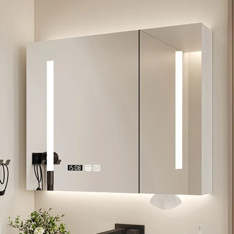 Italian Style Intelligent Bathroom Home Cabinets Wall-mounted Defogging Home Furniture Compartiment Touch Bathroom Cabinets