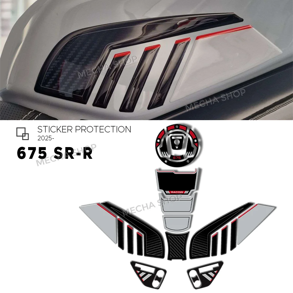 For CF MOTO 675SR-R 2025 2026 Motorcycle Accessories 3D Epoxy Resin Tank Pad Protection Sticker