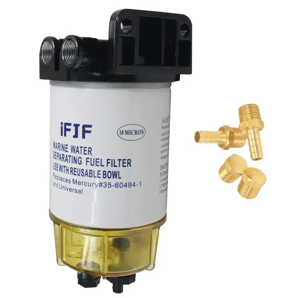 

iFJF 35-60494-1 Fuel Water Separating Filter 3/8 Inch NPT Port for Outboard Motor Mercury S3213 S3214 10 Micron Marine