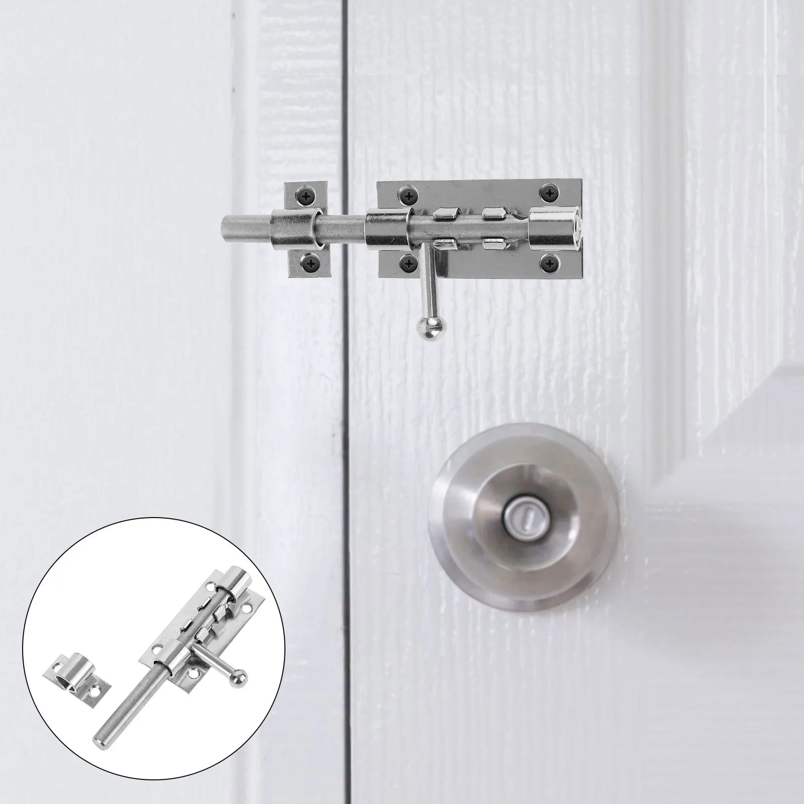 

Stainless Steel Door Bolt Lock Replacement Slide Latch for Sliding Doors Indoor Security Latch Heavy Duty Lock for Bathroom