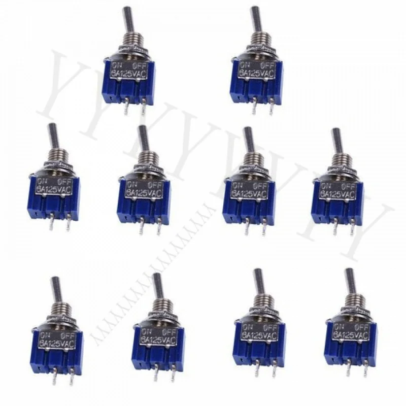 Y+ for 100pcs MTS-101 2 Pin SPST Switch ON-OFF 2 Position 6A 125V AC Mini Toggle Switch