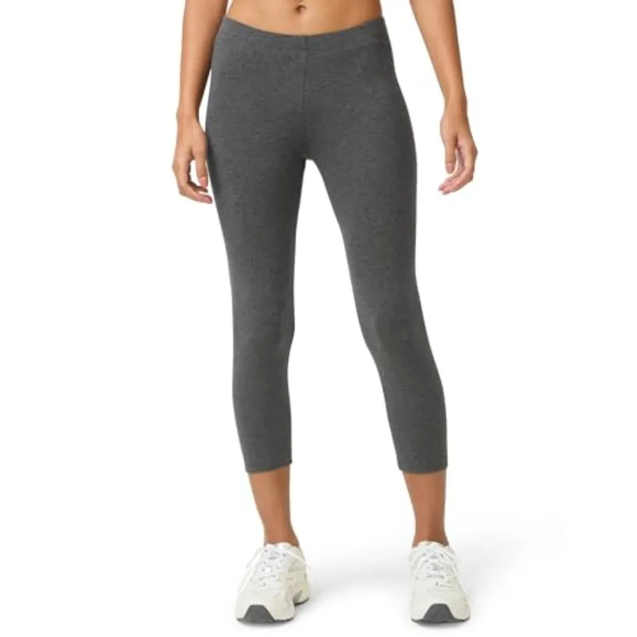 

Women's Capri Leggings - Soft Cotton Feel, Comfortable and Perfect for Layering, Gentle Elastic Waistband