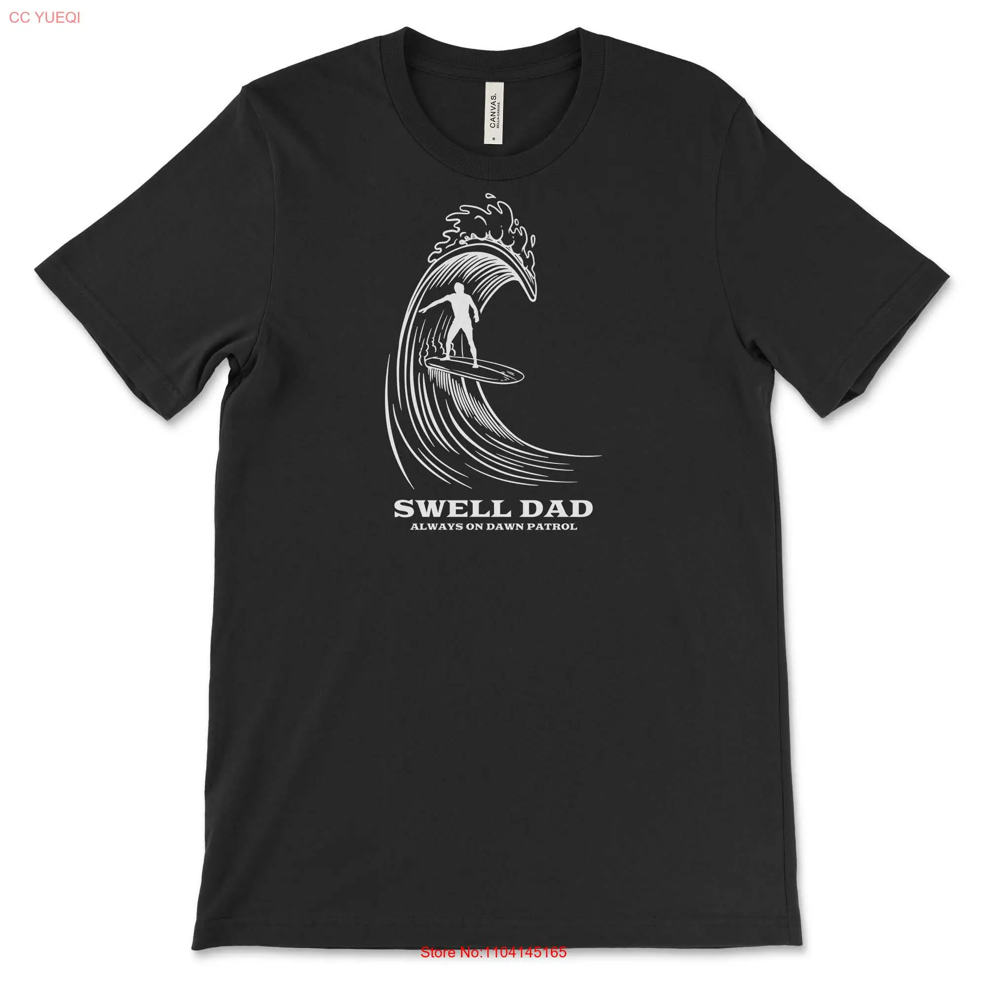 Swell Dad Longboard T Shirt Surfer Surfing long or short sleeves