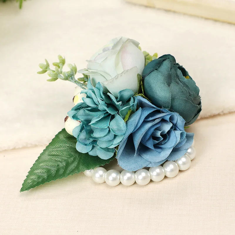 Flores estereoscópicas nupcial pulso Corsage, novo estilo, dama, 1246