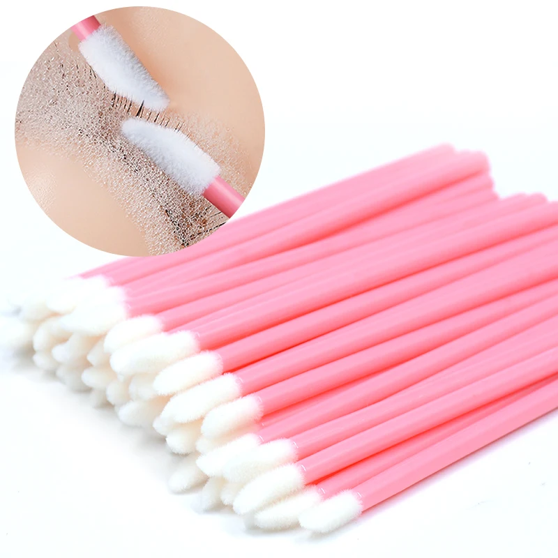 101Pcs Disposable Mascara Wand Micro Eyelash Cleaning Brushes Lash Extension Silicone Lip Spoolies With Lashes Bag Wholesale