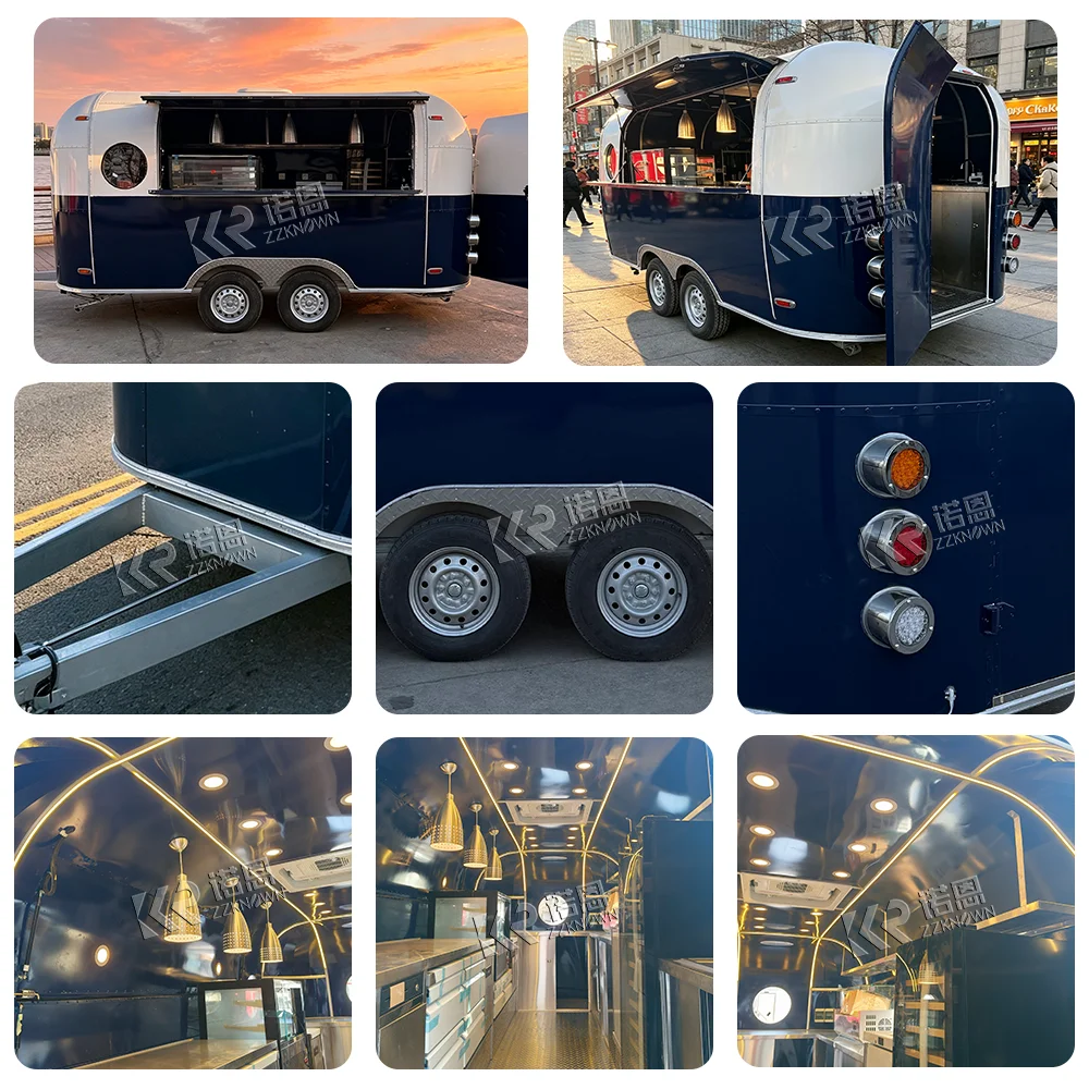 Durable Fiberglass Food Truck  - đánh giá và giá Commercial Kitchen Trailer