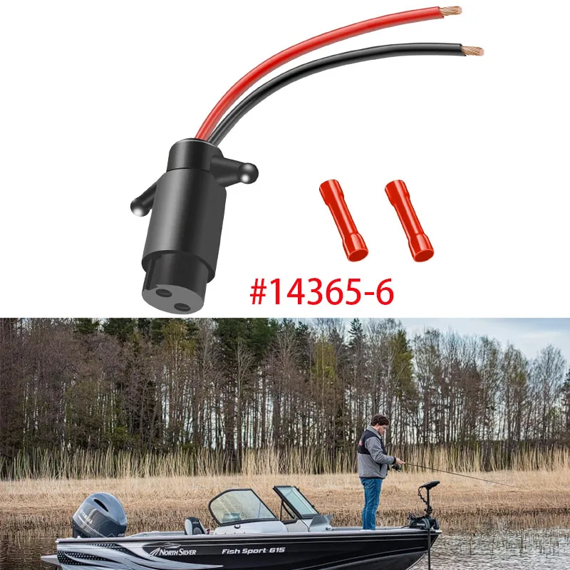 

12V Trolling Motor Plug, 8 Gauge 2 Wire Trolling Motor Connector Male Plug Fit for Marine Boat, Kayak Trolling Motor Receptacle