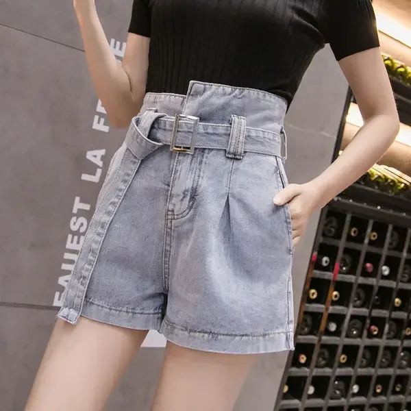 Shorts Women Denim Shorts Women's High Waist SpringSummer Laced Pants Sexy Ropa Mujer