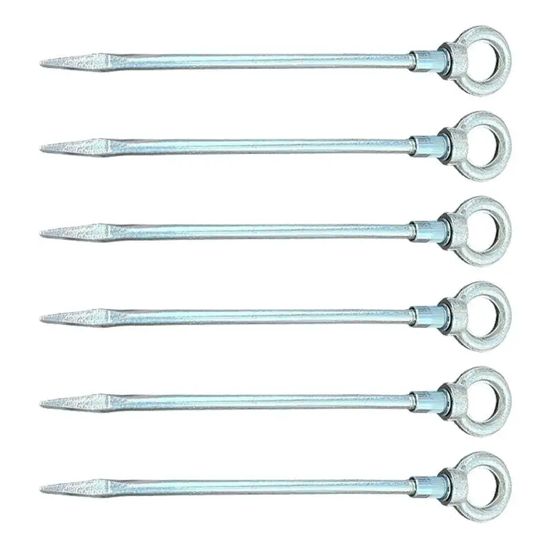 

Camping Tent Pegs 6 Pieces Outdoor Garden Yard Tent Stakes Lawn Parasols Awnings Anchors Stable Ground Rod Nail For Mountains