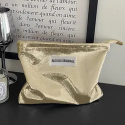 Large Capacity Shiny Sequins Cosmetic Bag Women Luxurious Zip Style Travel Makeup Bag Women Portable Toiletries Square Bags Case