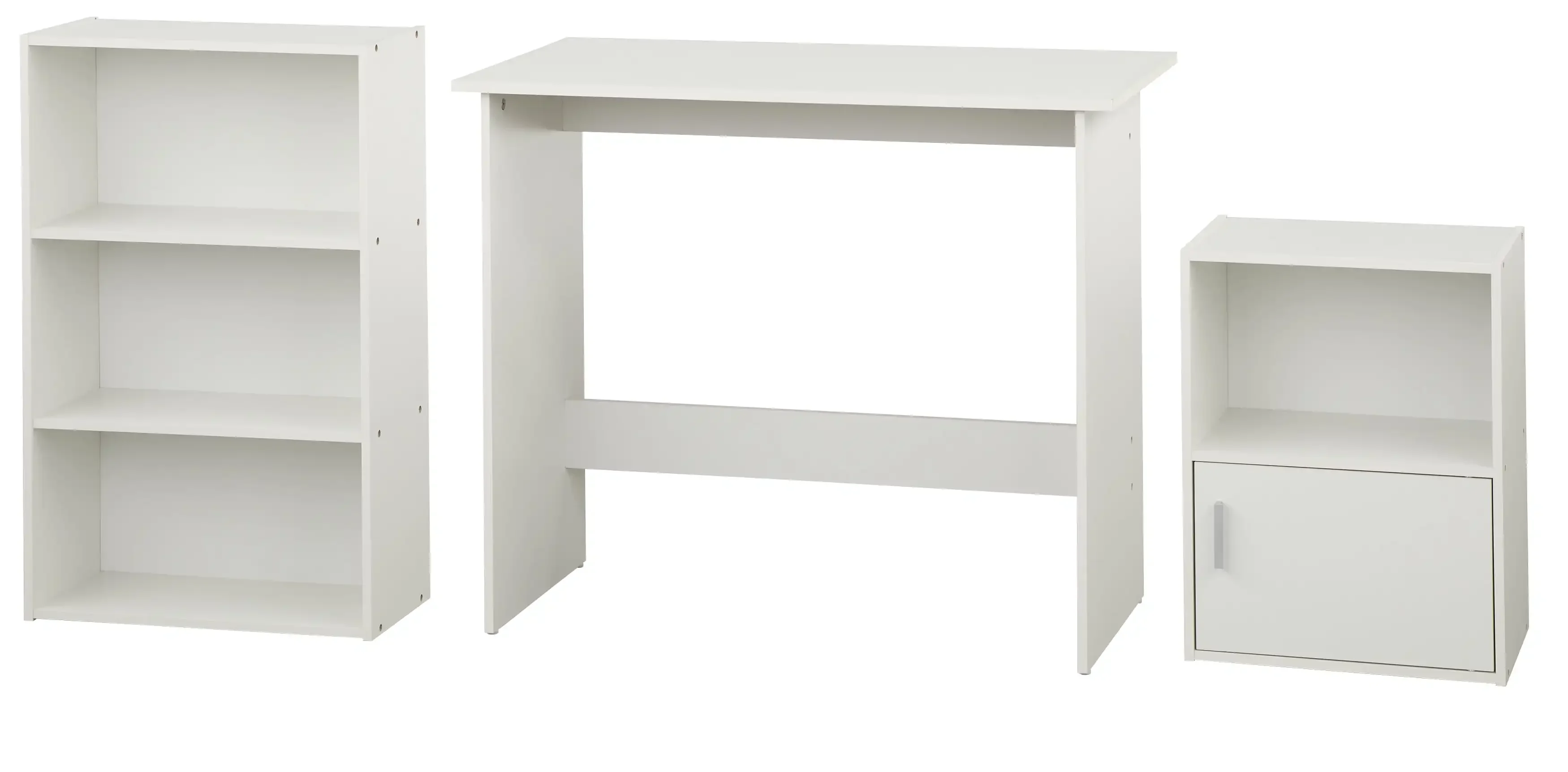 

Soho 3 Piece Office Collection with Desk, Bookcase and Storage Cube, White Finish