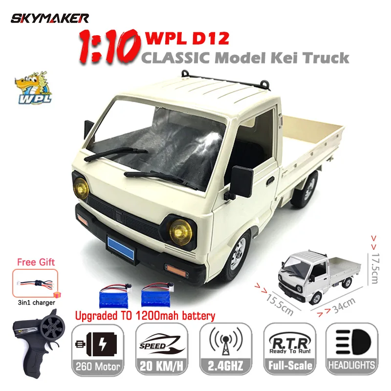 

WPL D12 1:10 RC Car Simulation Drift Climbing Truck LED Light On-road 1/16 D12mini D22 D23 mini Cars Trucks For Kids Gifts Toys