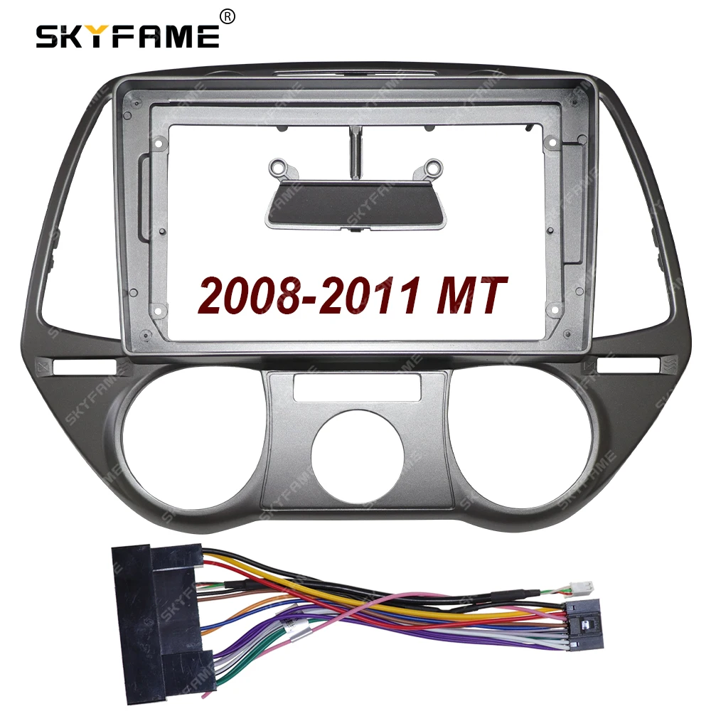 SKYFAME Cable de marco de Fascia de coche para Hyundai i20 2009-2013 Android Kit de Panel de montaje de tablero de Radio de pantalla grande