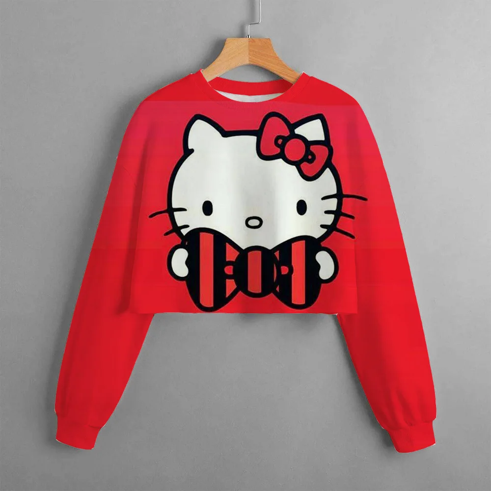 2024 Nieuwe Lente En Herfst Meisjes Hello Kitty Cartoon Hoodie Mode Kinderen Sweatshirt Cartoon Lange Mouw Kinderkleding