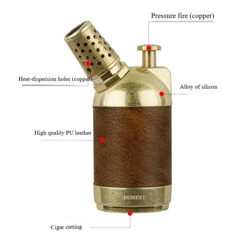 2025 صادقة دائم سعة كبيرة الراقية ولاعة السيجار يندبروف الشعلة توربو الغاز أخف التدخين اكسسوارات هدية