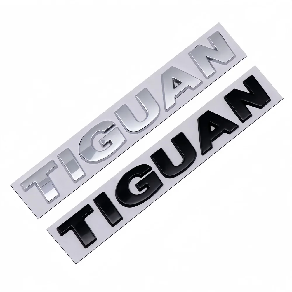 Adesivo 3D in Metallo Cromato Argento Nero per Auto, Etichetta con Lettere TIGUAN per Parafango Posteriore, Emblema Logo