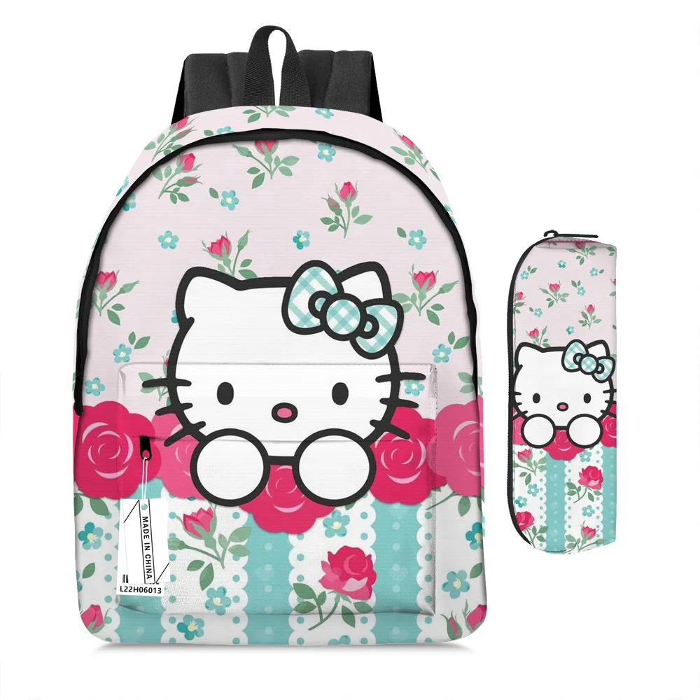 MINISO Schoolbag+pencil Case Primary School Girls Girls New Load-reducing Large-capacity Hello Kitty Backpack Kids Backpack