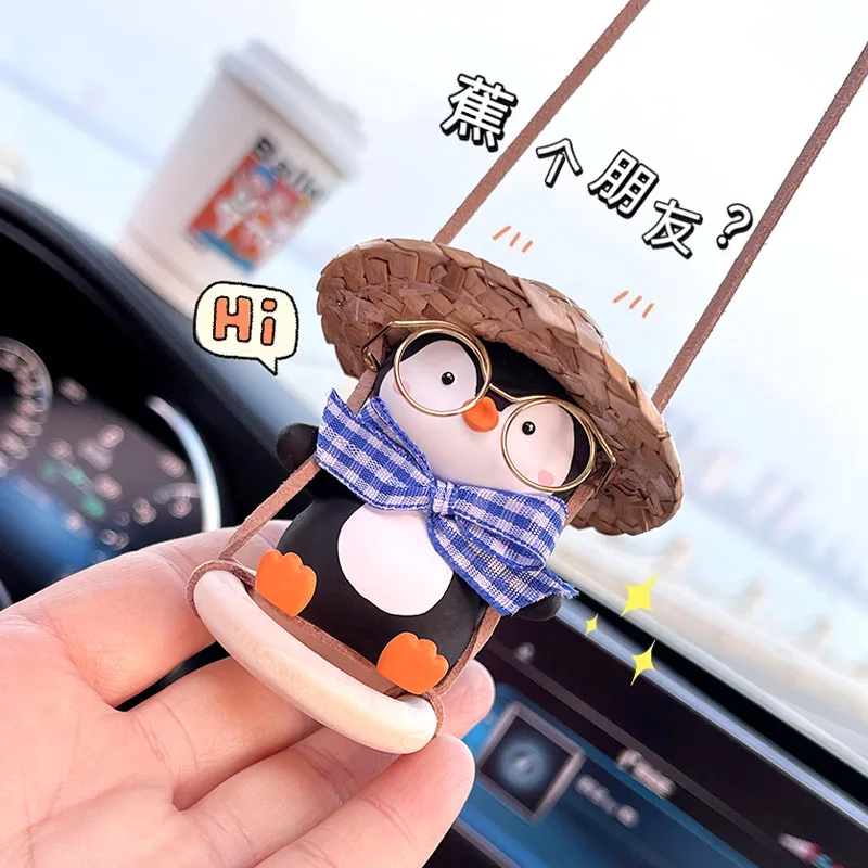 Cute Cartoon Penguin Pendant, Car Decoration Pendant, Car Interior Aroma Pendant, Rearview Mirror Pendant, Backpack Pendant