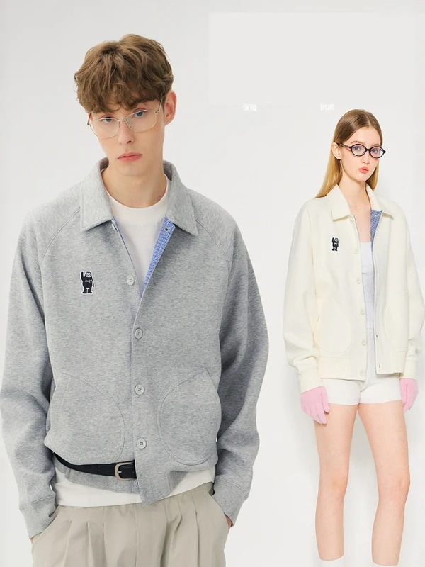 

Мужская толстовка в американском ретро-стиле с клетчатыми вставками и воротником, свободного кроя, повседневная, осенняя, для повседневной носки