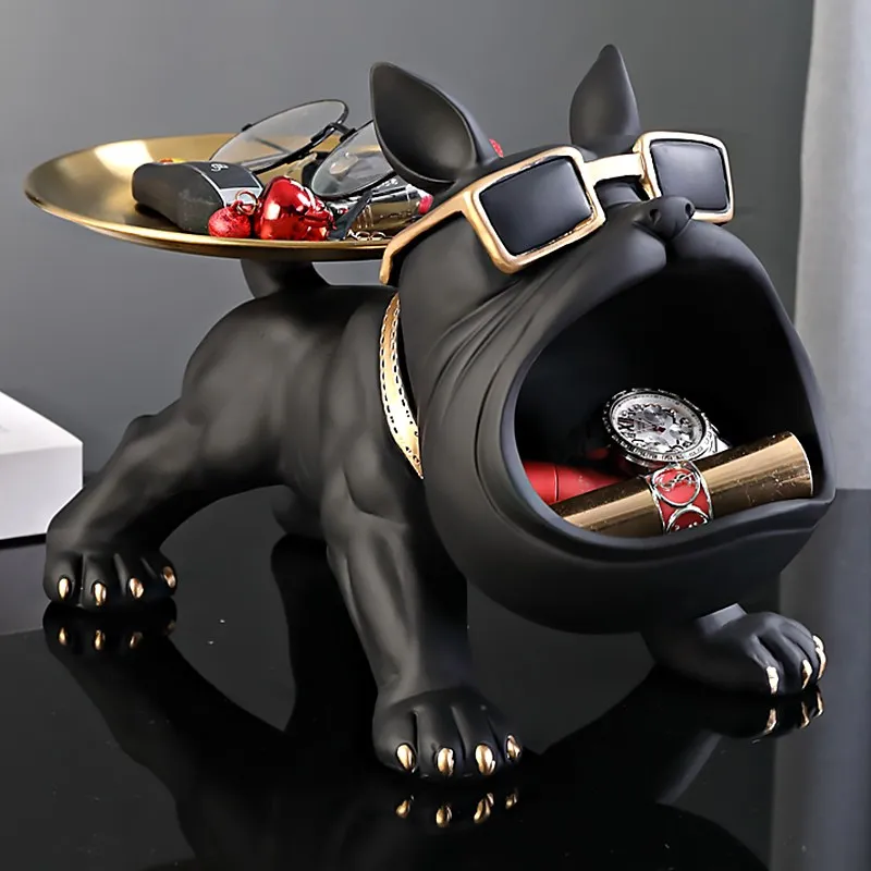 Mimeng Bulldog Tray Jewelry Multipurpose Car Key  Box Sensory  Box Tray  Decoration Decoration Decoration Tray