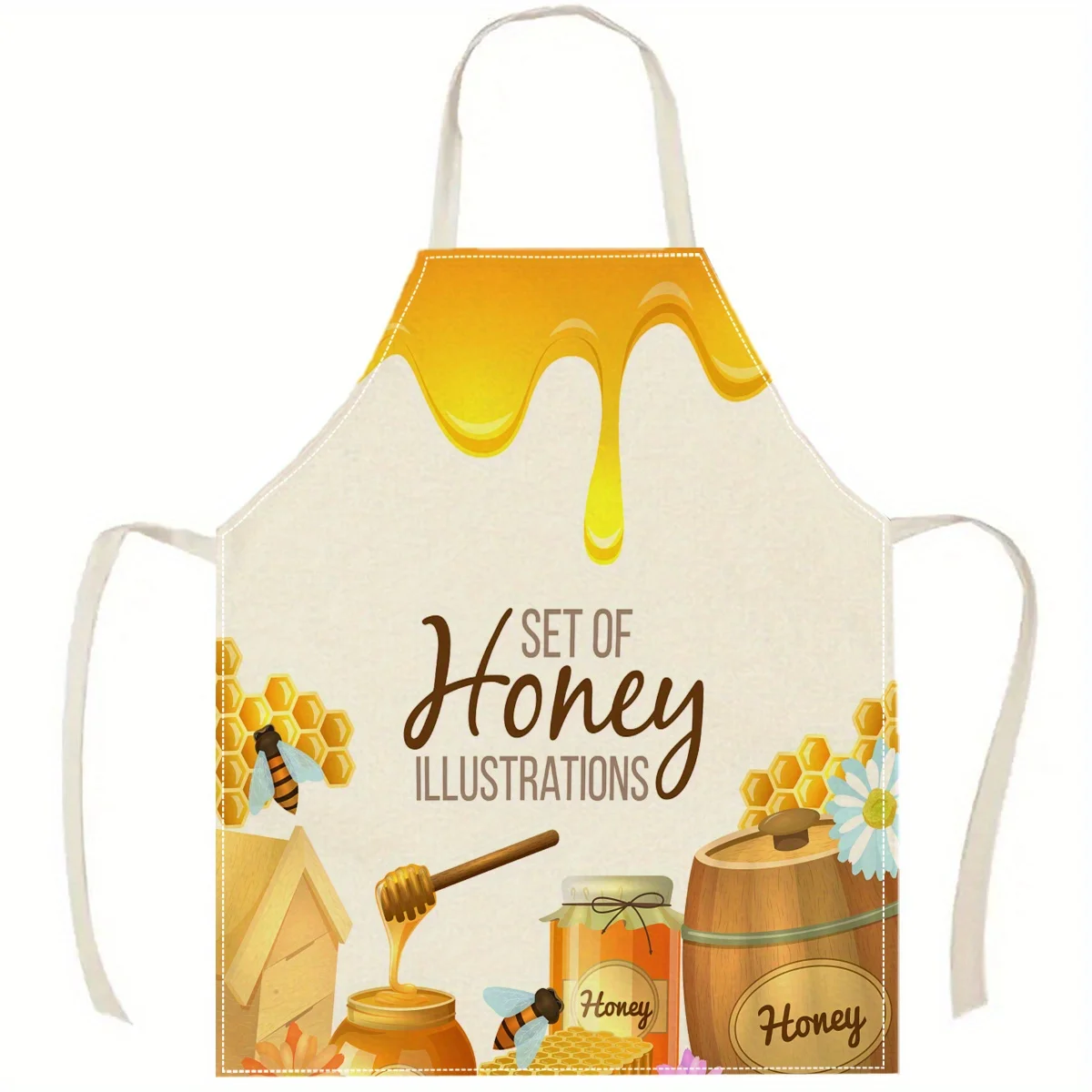 1pc Honey Bee Apron Sweet Kitchen Gift Cooking Baking Cute Design Idea For Home Cooking And Baking
