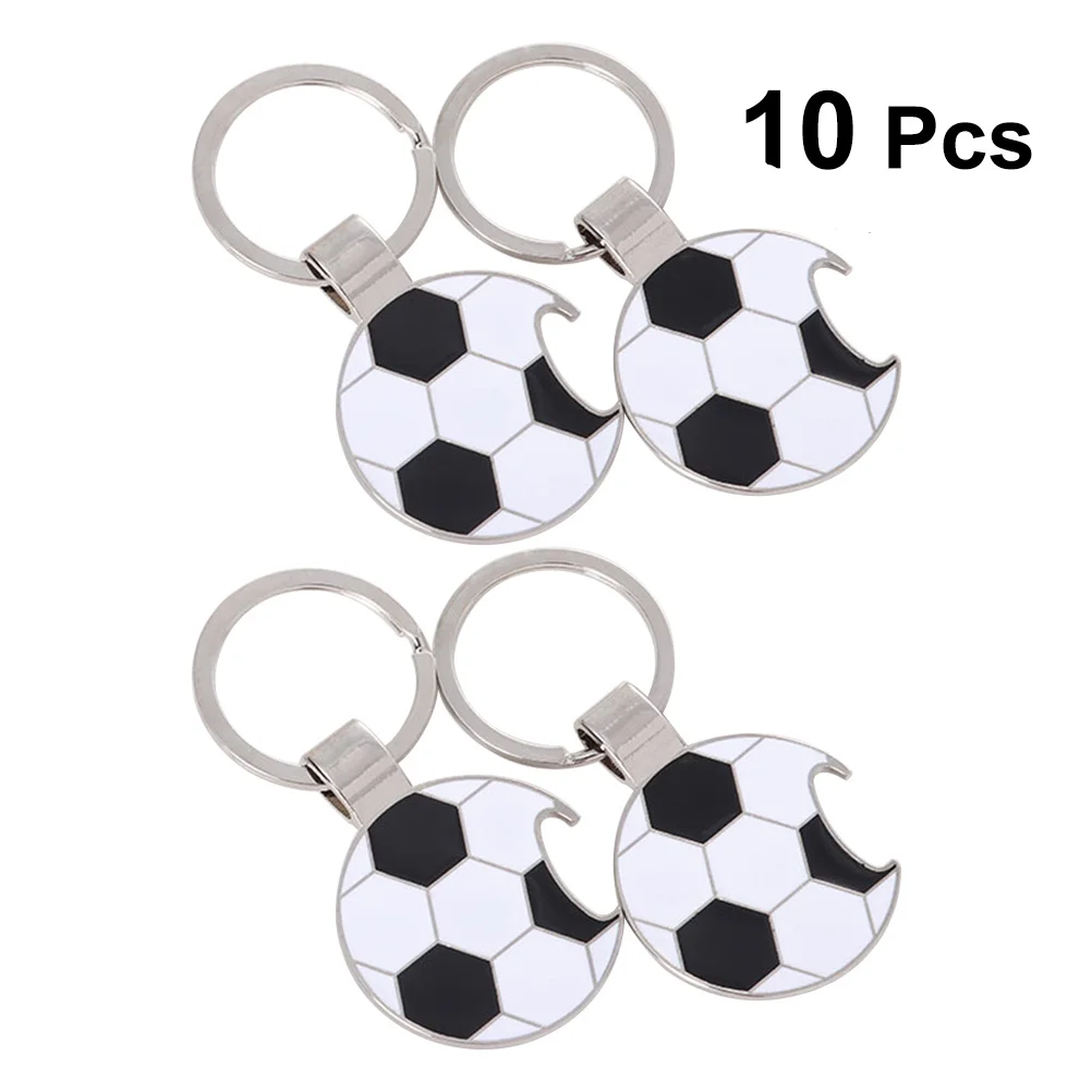 

10Pcs Soccer Bottle Opener Keychains Mini Metal Cap Removers Easy Carry Portable Beer Wine Accessories Football Fans
