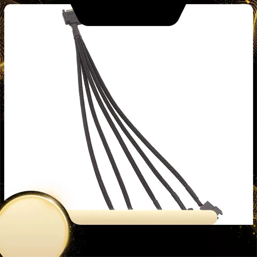 

15-контактный кабель-адаптер SATA–5 вентиляторов SATA–3-контактный/4-контактный разъем PMW для корпуса ПК, кабель-разветвитель для охлаждающего вентилятора Y