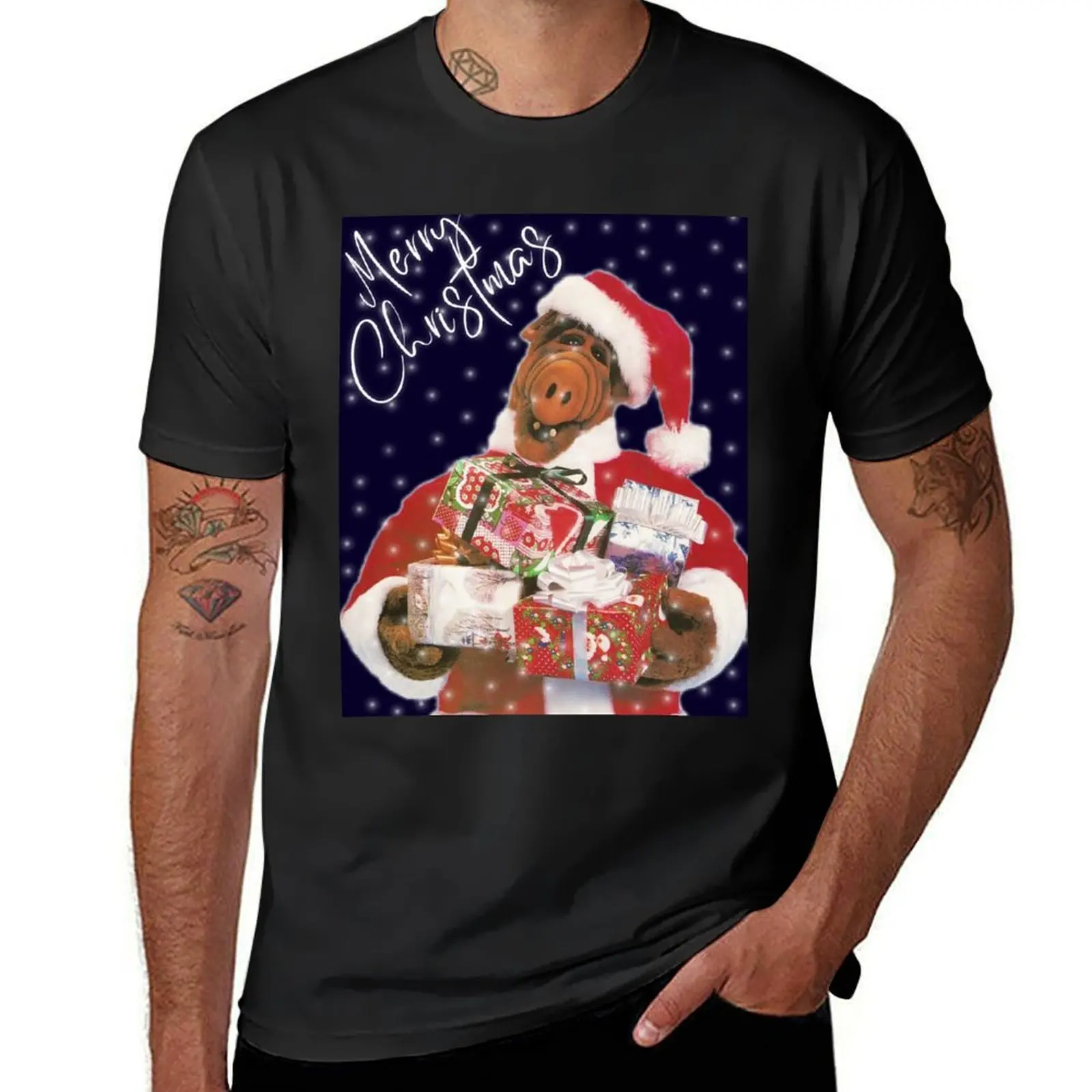 

ALF Christmas T-Shirt boys animal print plain t shirts men