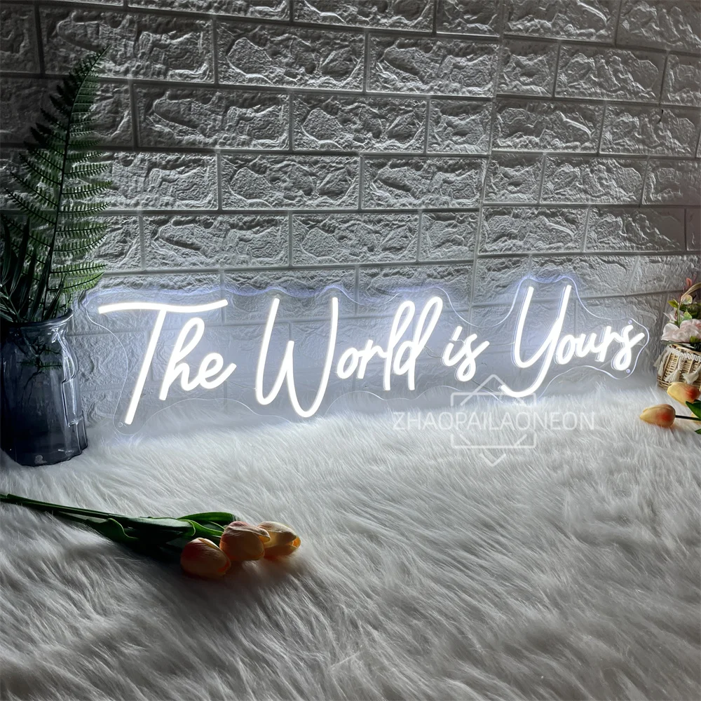 The World Is Yours Neon Led Sign Game Room Decor Wall Hanging Neon Lights Signs Gaming Room Bedroom Decoration Gift Birthday - view 3