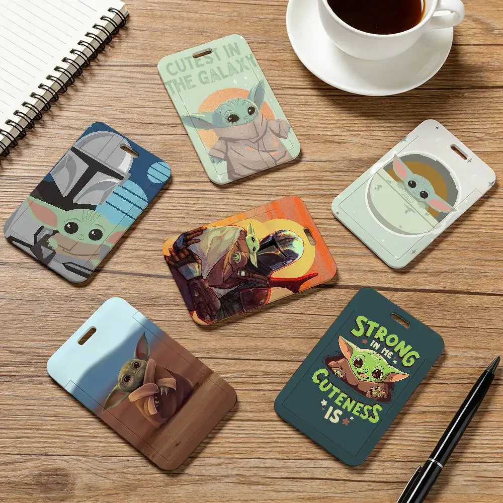 Porta-Cartões de Identificação de Trabalho com Cordão, Tema Star Wars Yoda, para Crachá e Cartões de Identificação Profissional
