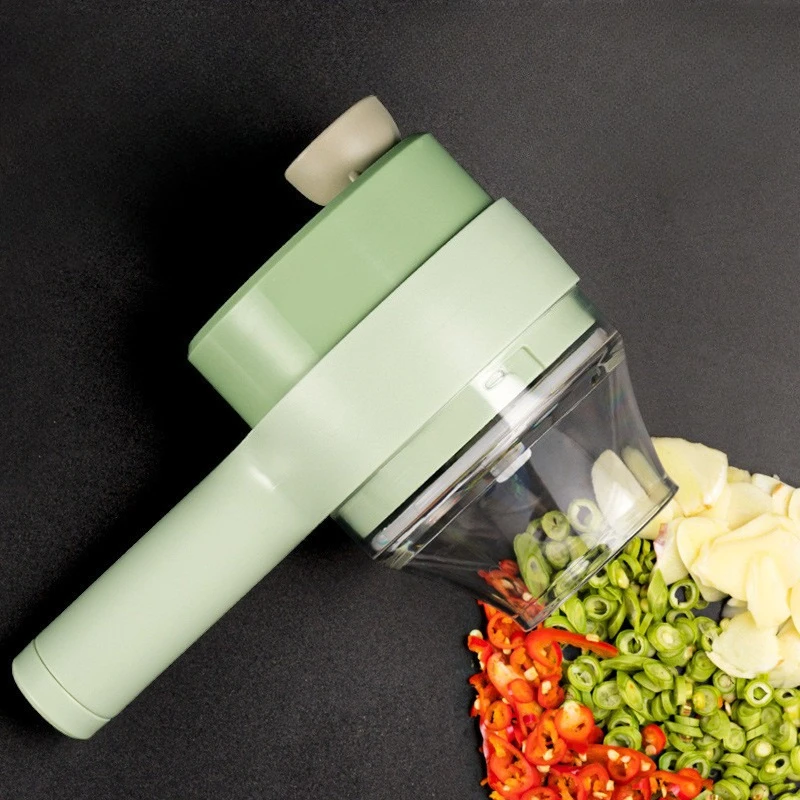Electric Wireless Vegetable Cutter 4 in 1 Multifunctional Food Chopper for Meat Garlic Ginger Portable Handheld Kitchen Device