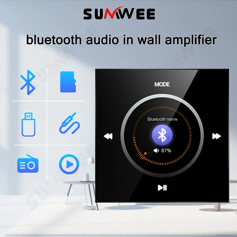 Audio Panel sound Built-In Wall Amplifier ceiling speaker radio Mini Home Music Player Bluetooth Background Music Control System