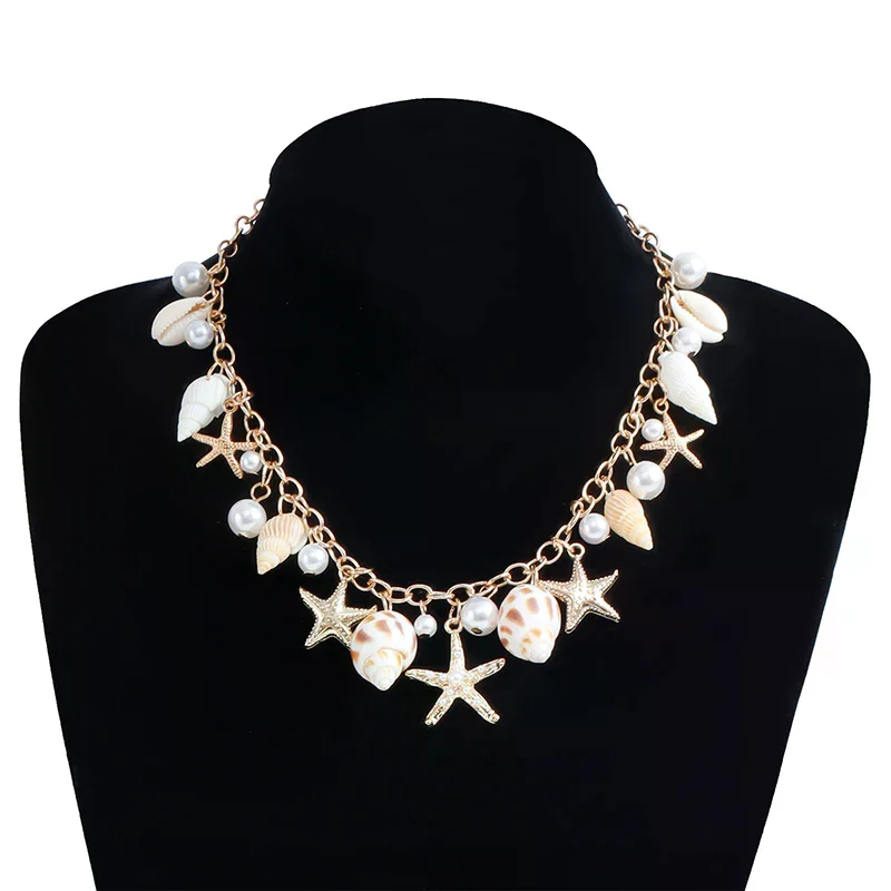 حار بيع الصيف بوهيميا Monolayer نجم البحر شل قلادة الجوف خارج سبيكة الخصر سلسلة بيكيني للشاطئ الجسم سلسلة