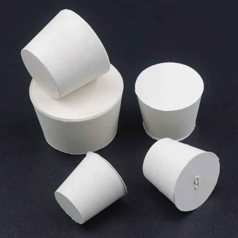 2Pcs White 12.5-68mm Rubber Stopper Acrylic Tube Seal Stopper Conical Flask Seafood Pool Floor Drain Conical Soft Rubber Stoppe