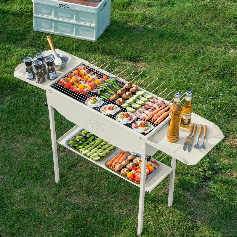 

Family Camping Barbecue Stove Household Picnic Removable Folding Portable Frying Charcoal Grill Outdoor Camp Cooking Supplies